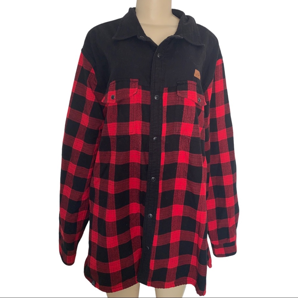 Stormtech Thermal Flannel Fleece Plaid LS Checkered Button Down Boyfriend Shirt